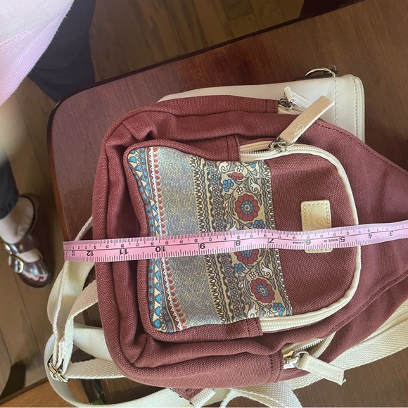 Canvas Artisan backpack/ sling bag. Red/rusty color. Like new. EUC. - Picture 13 of 14